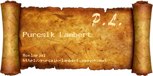 Purcsik Lambert névjegykártya